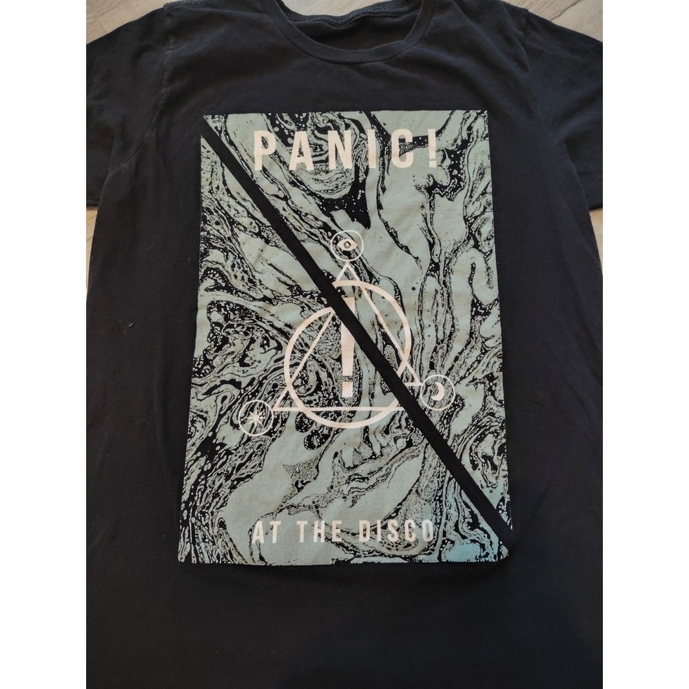 Panic At the Disco T shirt Black‎ Graphic Print Small Womens y2k Emo